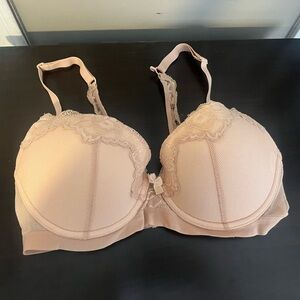 Adore Me Lace Accent Bra in Blush Nude NWOT racer back adjustment